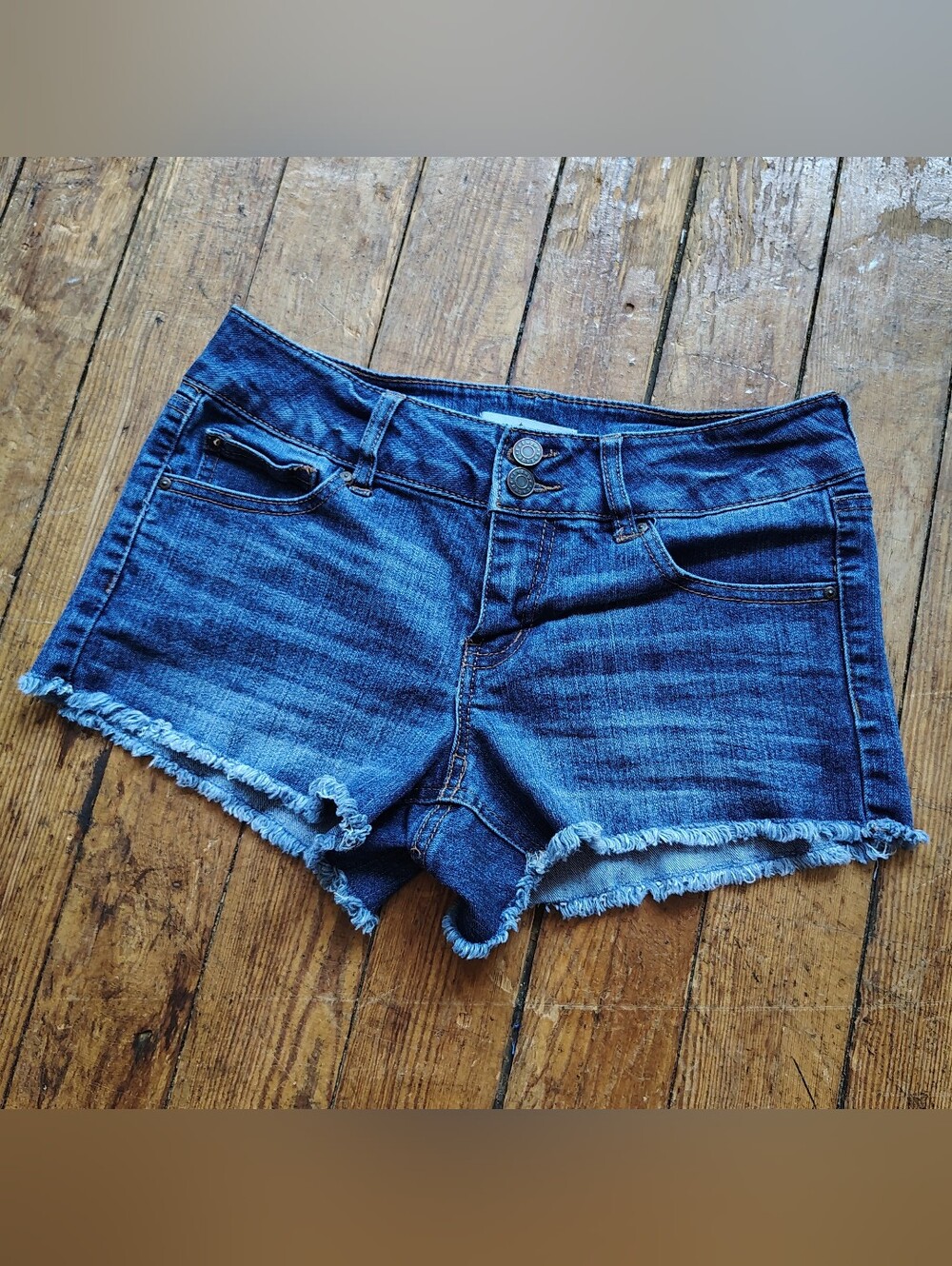Y2K Vintage Denim Low Rise Micro Mini Shorts Size 2 Small 26" Refuge Jean Shorts